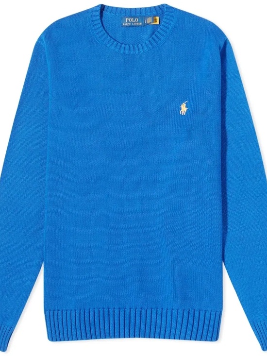 Polo Ralph Lauren Other - Polo by Ralph Lauren Bright Blue Crewneck Sweater with Gold Pony